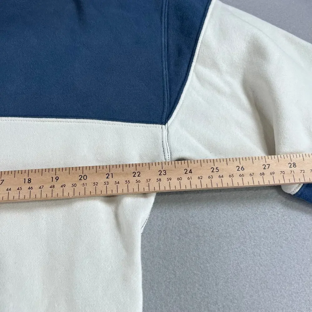 Vintage Abercrombie & Fitch Colorblock Snap Mockneck Sweatshirt Blue White L
